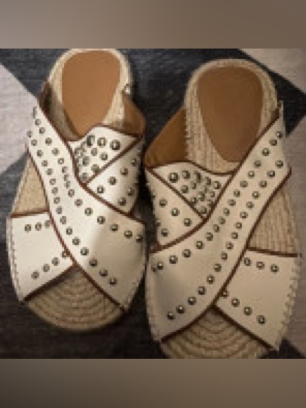 See By Chloe White Studded Cross-Strap Slide Mules